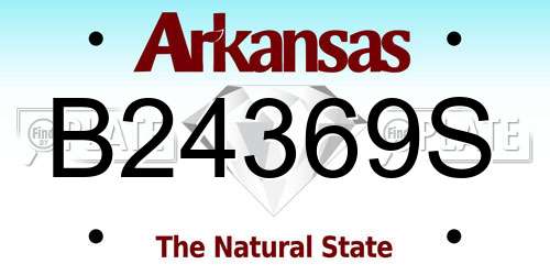 B24369S Arkansas License Plate