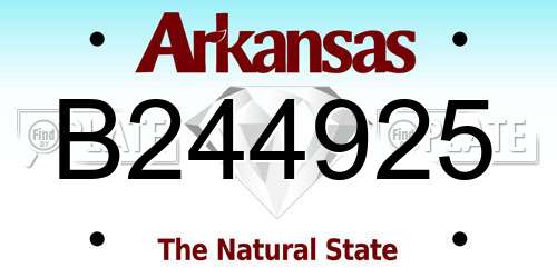 B244925 Arkansas License Plate