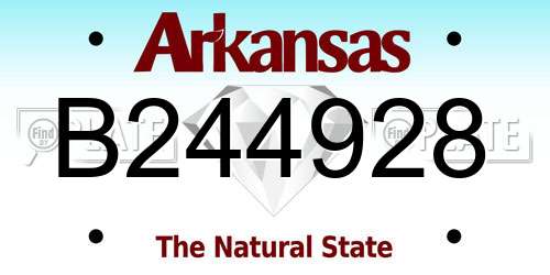 B244928 Arkansas License Plate