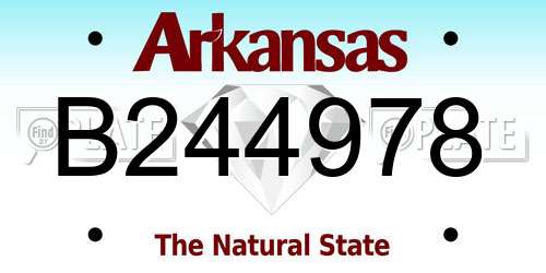 B244978 Arkansas License Plate
