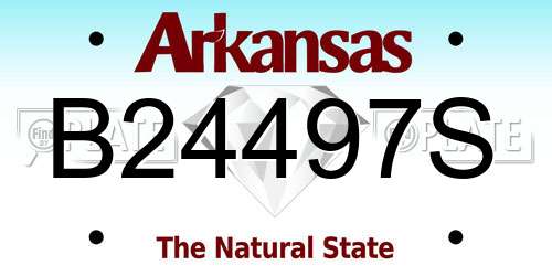 B24497S Arkansas License Plate