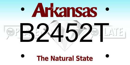 B2452T Arkansas License Plate