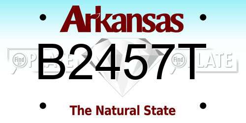 B2457T Arkansas License Plate