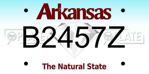 B2457Z Arkansas License Plate
