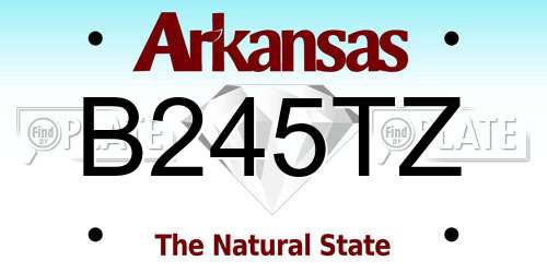 B245TZ Arkansas License Plate