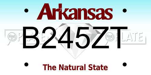 B245ZT Arkansas License Plate