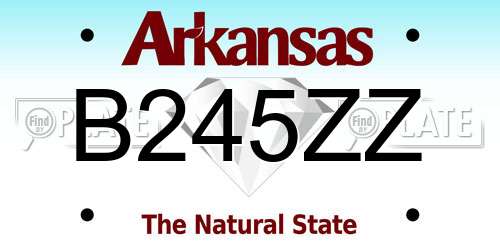 B245ZZ Arkansas License Plate