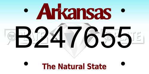 B247655 Arkansas License Plate