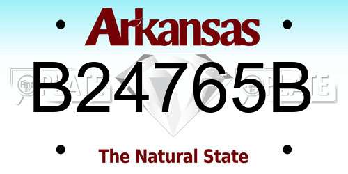 B24765B Arkansas License Plate