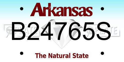 B24765S Arkansas License Plate
