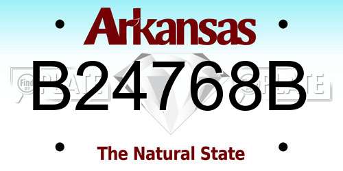 B24768B Arkansas License Plate
