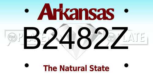B2482Z Arkansas License Plate