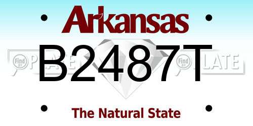 B2487T Arkansas License Plate