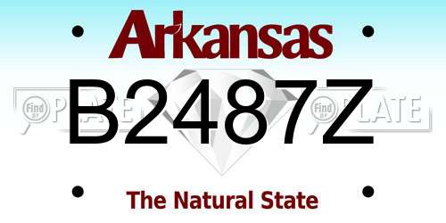 B2487Z Arkansas License Plate