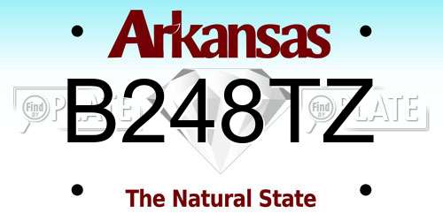 B248TZ Arkansas License Plate