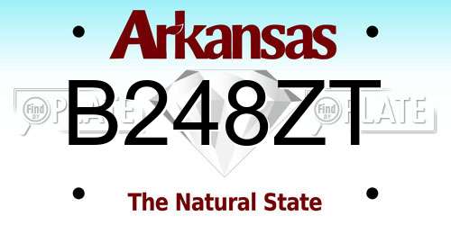 B248ZT Arkansas License Plate