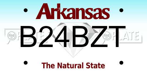 B24BZT Arkansas License Plate