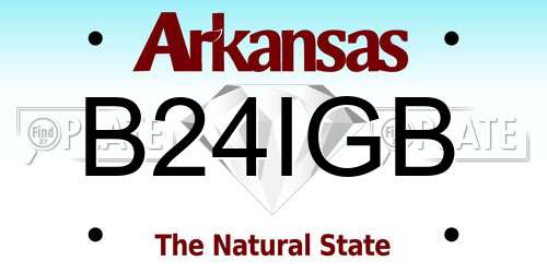 B24IGB Arkansas License Plate