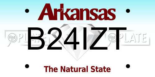 B24IZT Arkansas License Plate