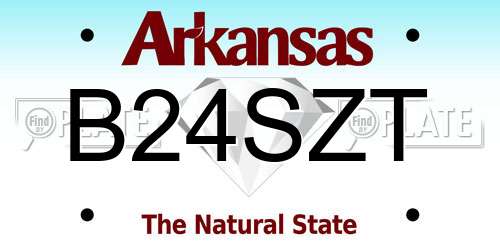 B24SZT Arkansas License Plate