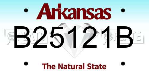 B25121B Arkansas License Plate