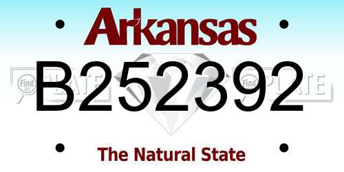 B252392 Arkansas License Plate