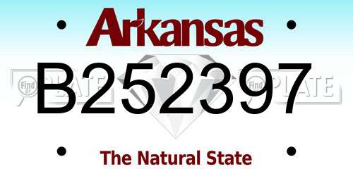 B252397 Arkansas License Plate