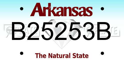 B25253B Arkansas License Plate