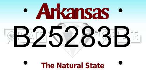 B25283B Arkansas License Plate