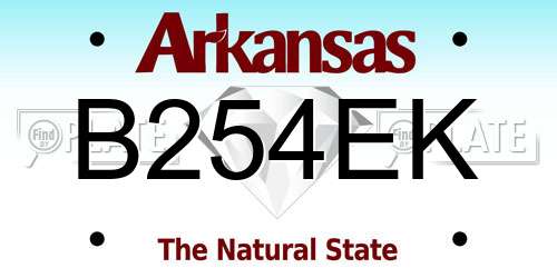 B254EK Arkansas License Plate