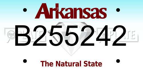 B255242 Arkansas License Plate