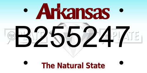 B255247 Arkansas License Plate
