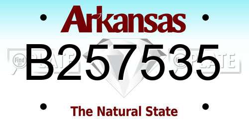 B257535 Arkansas License Plate