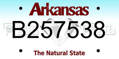 B257538 Arkansas License Plate