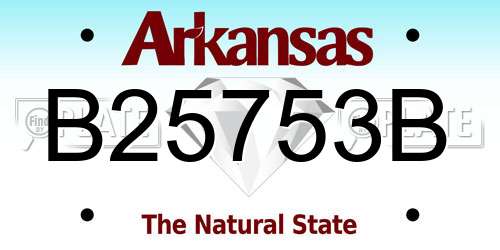 B25753B Arkansas License Plate