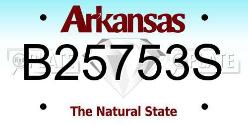 B25753S Arkansas License Plate