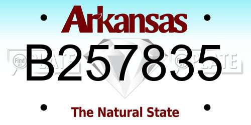 B257835 Arkansas License Plate