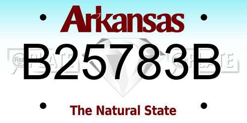 B25783B Arkansas License Plate