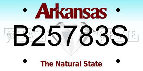 B25783S Arkansas License Plate