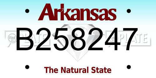 B258247 Arkansas License Plate