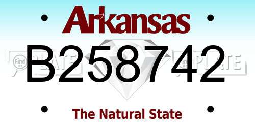 B258742 Arkansas License Plate