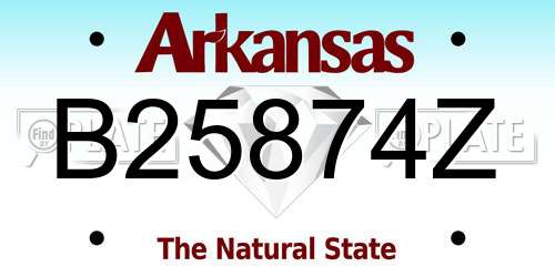 B25874Z Arkansas License Plate