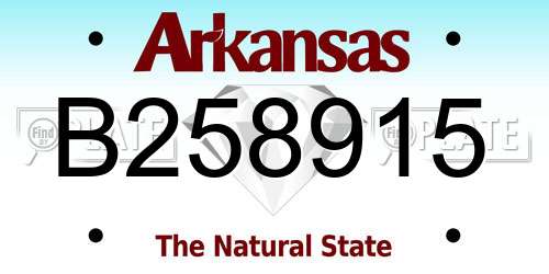 B258915 Arkansas License Plate