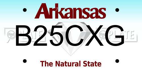 B25CXG Arkansas License Plate