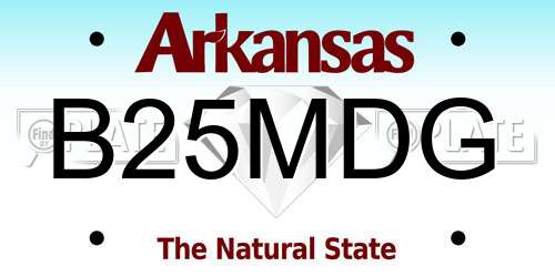 B25MDG Arkansas License Plate