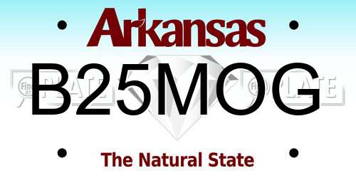 B25MOG Arkansas License Plate