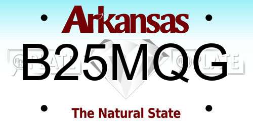 B25MQG Arkansas License Plate