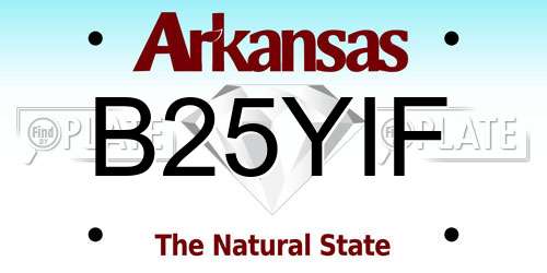 B25YIF Arkansas License Plate