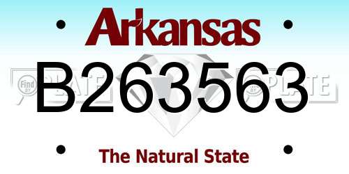 B263563 Arkansas License Plate