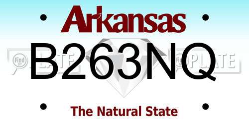 B263NQ Arkansas License Plate